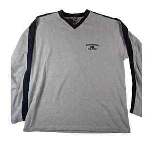 Abercrombie‎ & Fitch Shirt Men's Knit Gray Long Sleeve Vintage Y2K Preppy Large